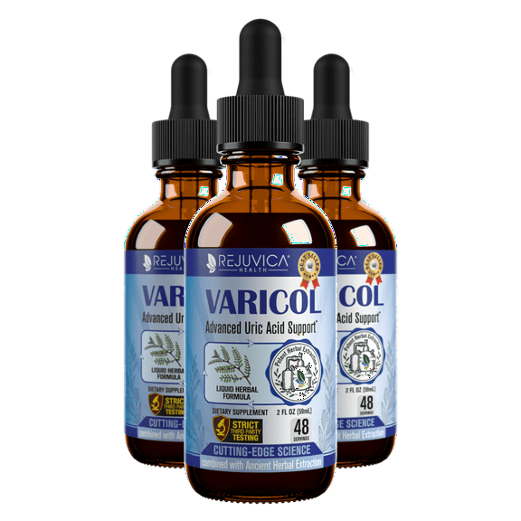 Rejuvica Health Varicol - Uric Acid Support Supplement - Contains Chanca Piedra, 3 Pack Value