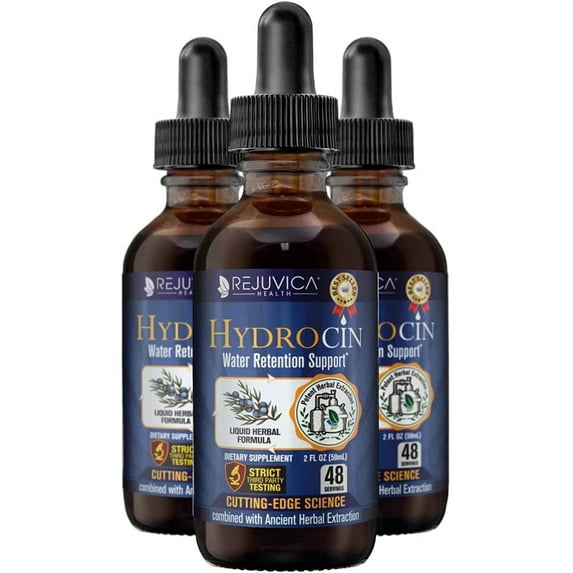 Rejuvica Hydrocin -Diuretic Water Retention Support Supplement -Dandelion, Uva Ursi, & More! 3-Pack