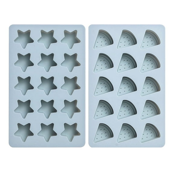 Rekidool 30 Cavities Watermelon Star Shape Candy and Chocolate Silicone Mold, Reusable, Non Stick,2 Count