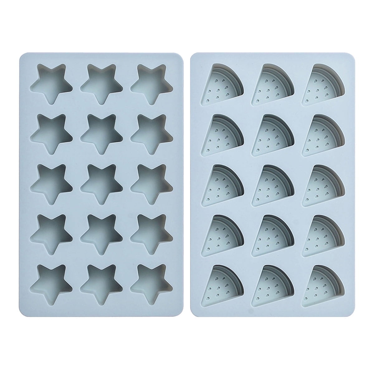 Rekidool 30-Cavity Watermelon Star Shape Silicone Candy Chocolate Mold, Reusable, Non Stick (2 Count)