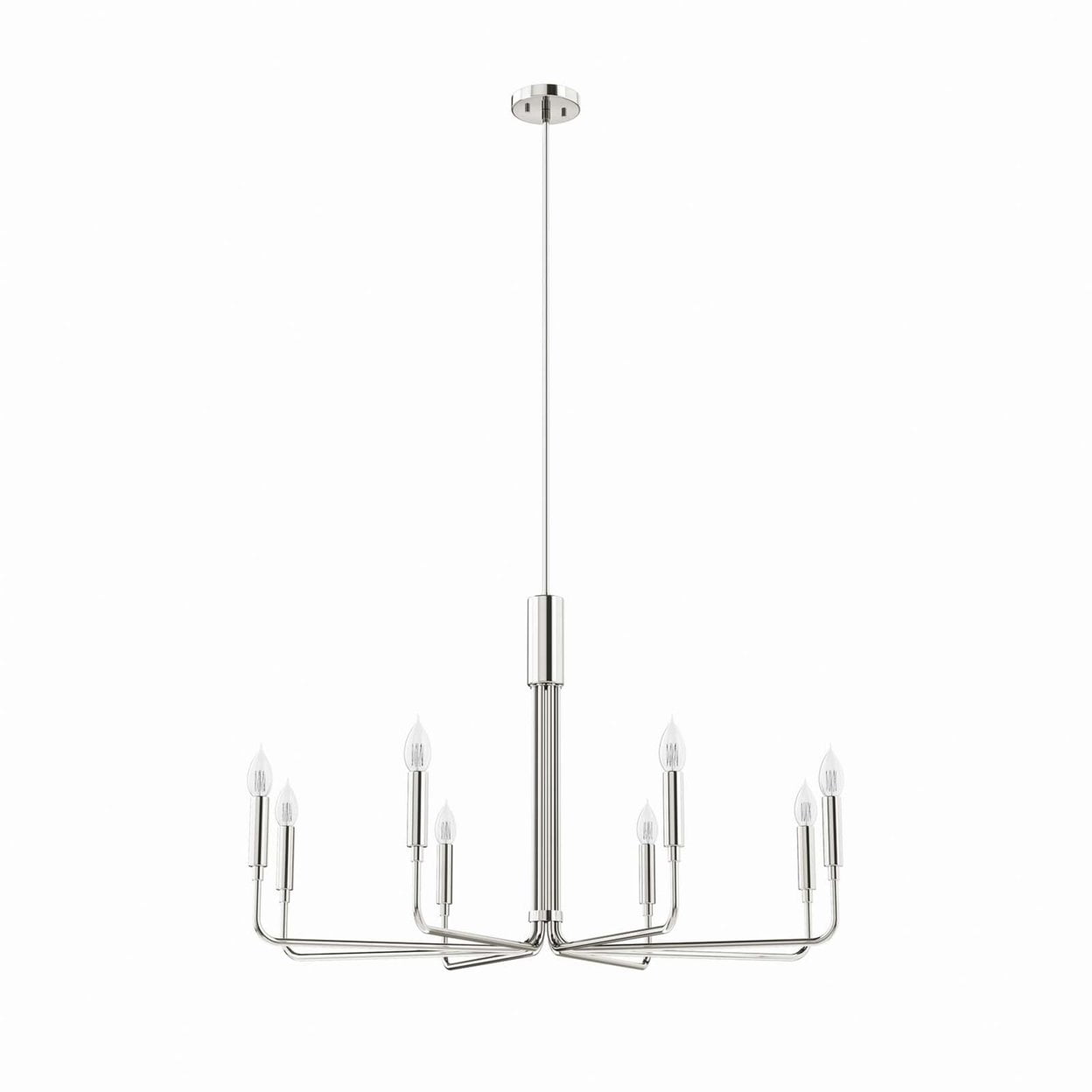 Rekindle Polished Nickel 8-Light Mid-Century Modern Chandelier