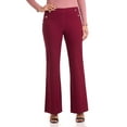 thumbnail image 1 of Rekkuna Women's Comfort Stretch Pull-On Wide Leg Pant with Snap Detail (8, Burgundy), 1 of 5