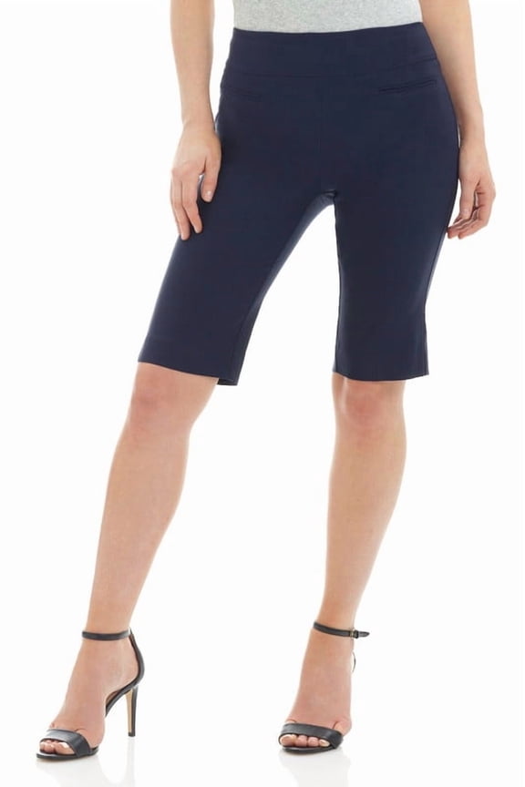 Women's Pull-On Modern Slim Fit Stretchy Comfort Short with 12" inseam (12, Navy)