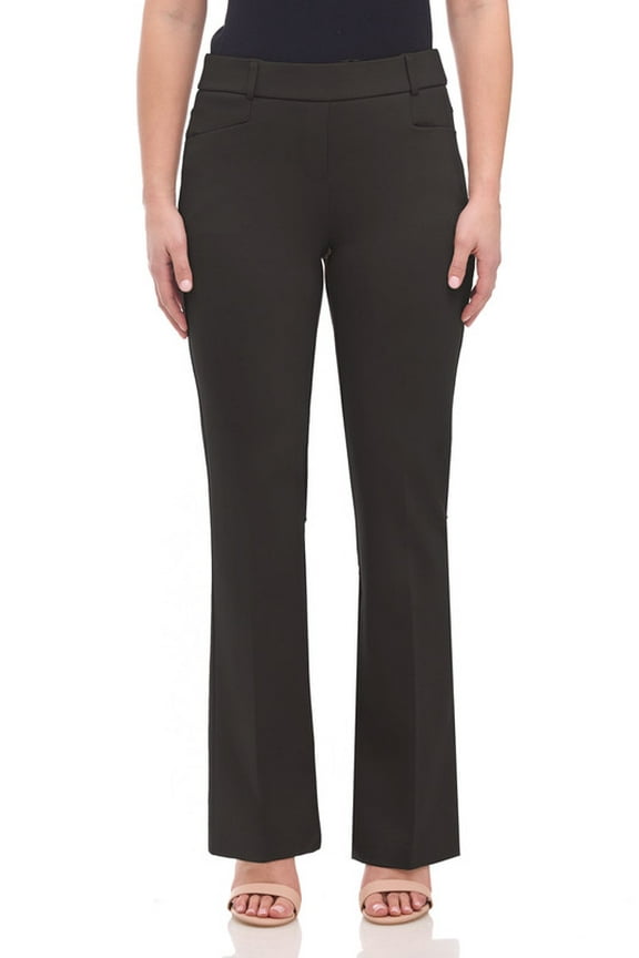 Women's Pull-On Silky Soft Gutsy Knit Dressy Office Yoga Bootcut Pant (Large, Black)