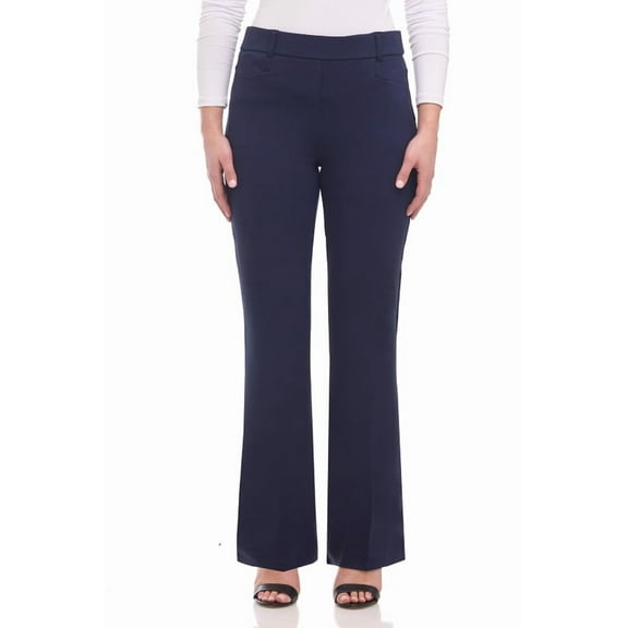 Rekkuna Women's Pull-On Silky Soft Gutsy Knit Dressy Office Yoga Bootcut Pant (X-Large, Navy)