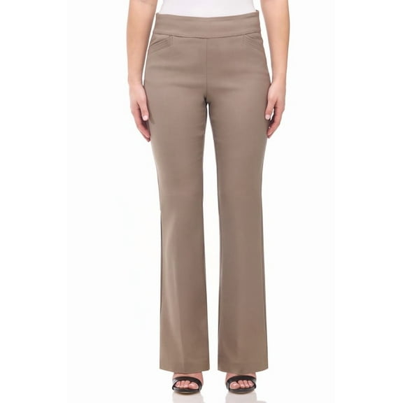 Rekkuna Women's Pull-On Stretchy Comfort Boot Cut Pant (Medium, Dark Khaki)