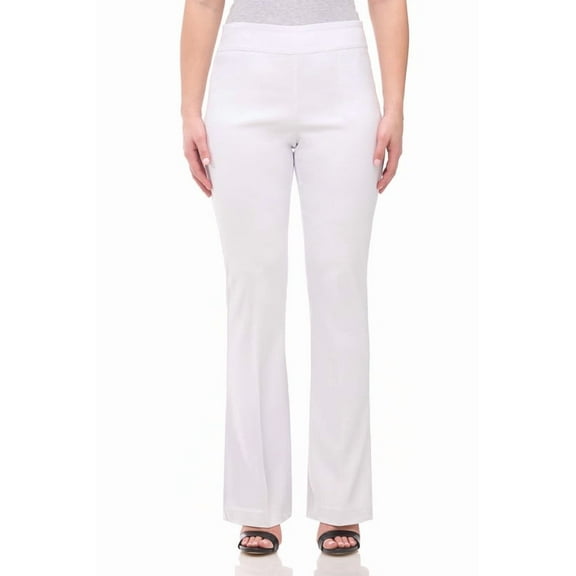Rekkuna Women's Pull-On Stretchy Comfort Boot Cut Pant (Medium, White)
