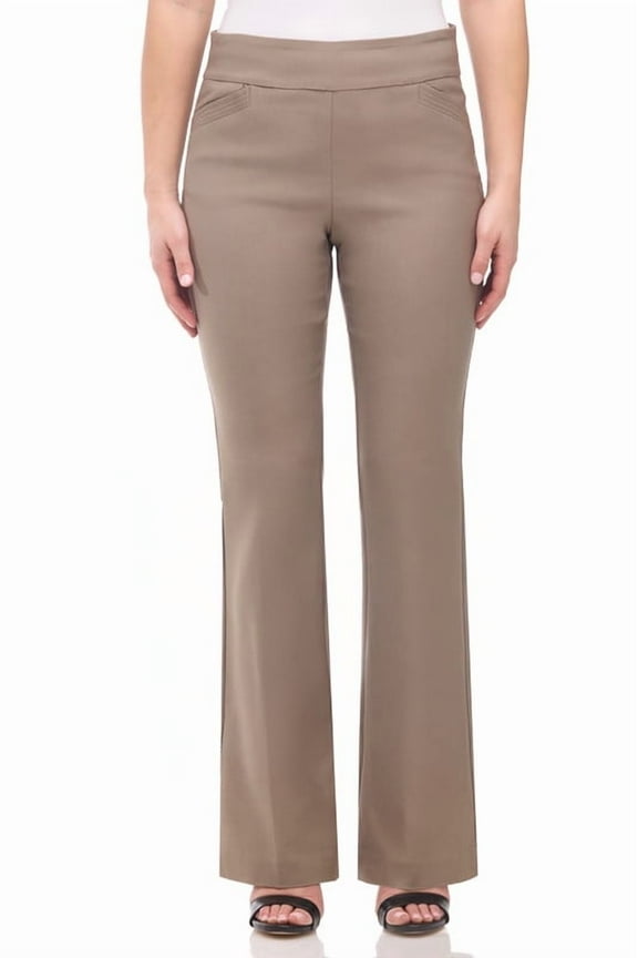 Women's Pull-On Stretchy Comfort Boot Cut Pant (X-Large, Dark Khaki)