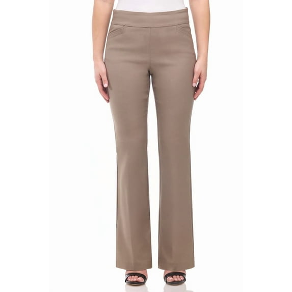 Rekkuna Women's Pull-On Stretchy Comfort Boot Cut Pant (XX-Large, Dark Khaki)