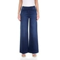 thumbnail image 1 of Rekkuna Women's Pull-On Stretchy and Soft Wide Leg Jean (8, Dark Wash Sandblast), 1 of 6