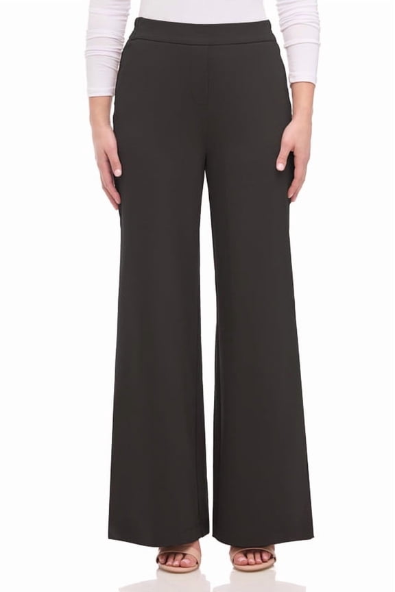 Women's Silky Soft Gutsy Knit Pull-On Wide Leg Hi-Rise Palazzo Pant (Small, Black)