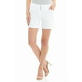thumbnail image 1 of Rekkuna Women's Stretchy Comfort Mid-Rise Pull-On 5" Casual to Dressy Short with Pockets (6, White), 1 of 5