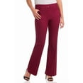 thumbnail image 1 of Rekkuna Women's Stretchy Comfort Pull-On Flare Leg Pant (12, Burgundy), 1 of 6