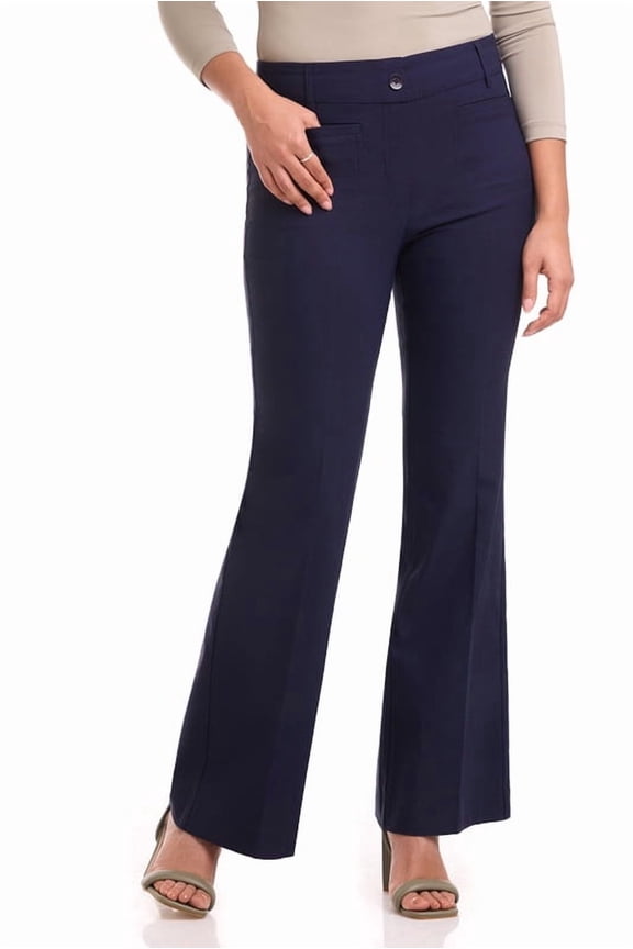 Women's Stretchy Comfort Pull-On Flare Leg Pant (16, Navy)