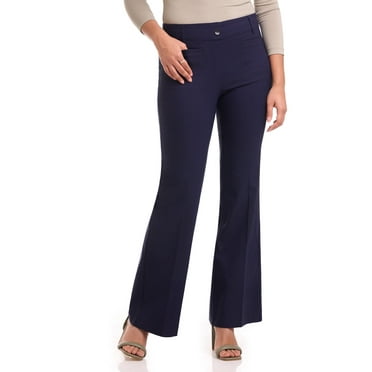 Rekkuna Women's Stretchy Comfort Pull-On Flare Leg Pant (18, Navy)