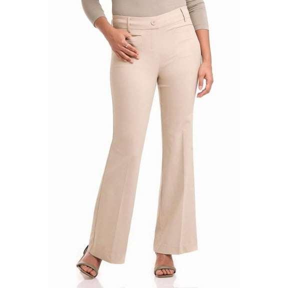 Rekkuna Women's Stretchy Comfort Pull-On Flare Leg Pant (6, Sand)