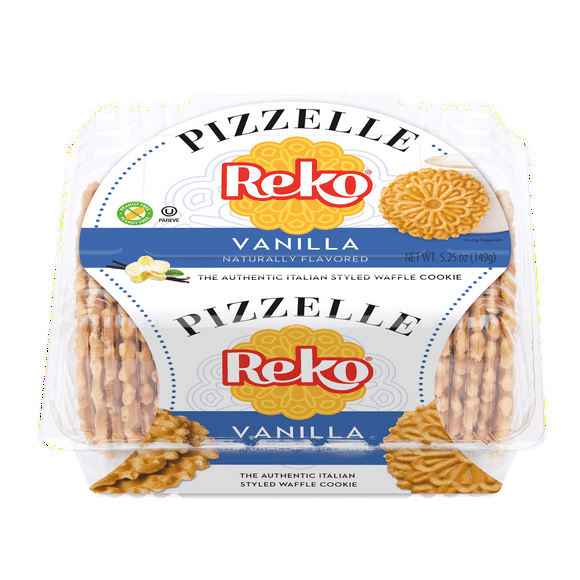 Reko Pizzelle Vanilla Italian Waffle Cookie, 5.25 oz, 150g