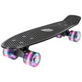 thumbnail image 1 of Rekon 22" Complete Mini Cruiser Plastic Skateboard (Black w/ LED Wheels), 1 of 8