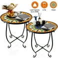 thumbnail image 1 of Rekopi 17 inch Table Round Outdoor End Tables Patio Mosaic Tabletop Coffee Table for Living Room, Indoor Outdoor, 2 Pack, 1 of 7