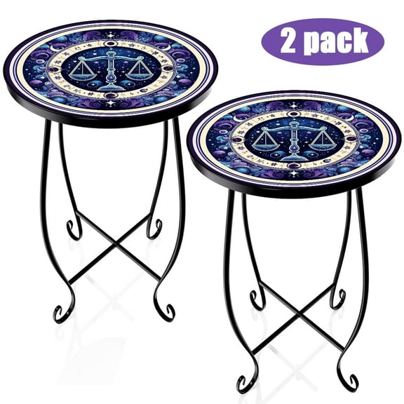 Rekopi Outdoor Side Tables, Versatile Metal Patio Side Table for Balcony Yard Porch Garden Bedside