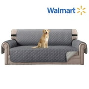 Rekopi Waterproof Couch Covers, Elastic Straps Silicone Backing Furniture Protector Covers Sofa Slipcovers for Kids Pets Dogs, Gray,66"