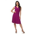 thumbnail image 1 of Rekucci Women's Slimming Sleeveless Fit-and-Flare Tummy Control Dress-4 Magenta, 1 of 7
