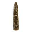 thumbnail image 1 of Reky Tall Vase, Rose Cut Floral Patterns, Slim Profile Bronze Ceramic, 1 of 5