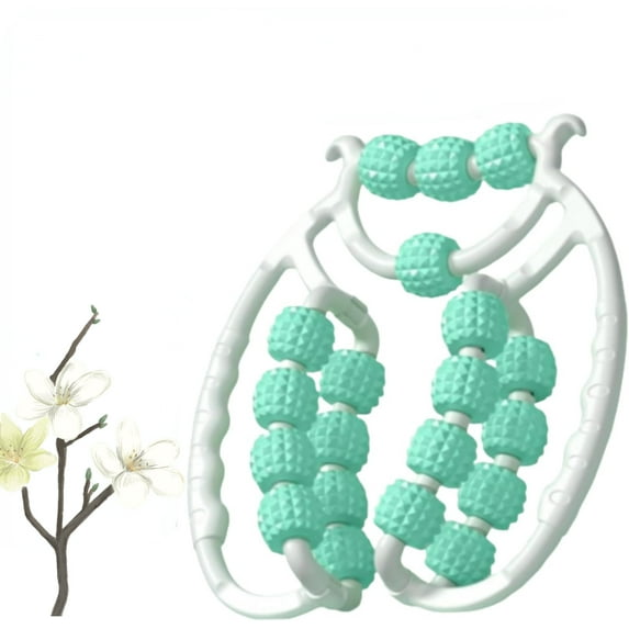 Relajador De Piernas, 20-Wheel Deep Tissue Massage Roller - Cellulite & Muscle Relaxer for Legs, Thighs, Roller for Arm Massage with Circular Clamps, Circular Leg Clamp Roller (Green)