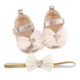 thumbnail image 1 of Relanfenk Baby Shoes Toddler Girls Bowknot Lovely Soft Prewalker Princess Headband Shoes, 1 of 3