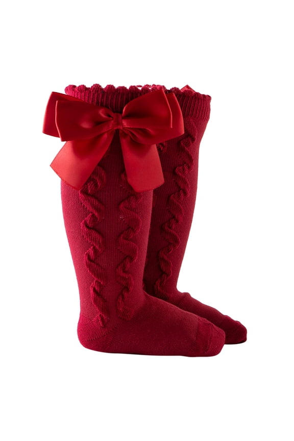 Baby Socks Toddler Kids Girls Solid Knee-High Sock Stockings Mid-Calf Length Princess Sock