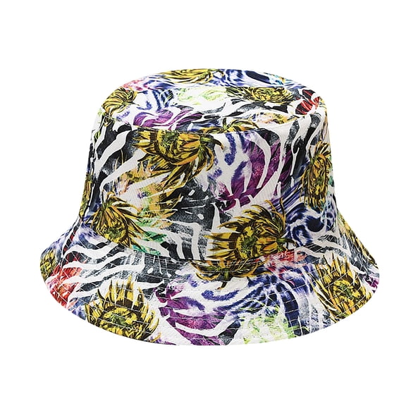 Relanfenk Bucket Sun Hats Women's Fashion Printing Sunshade Fisherman's Hat Basin Hat Outdoor Hat