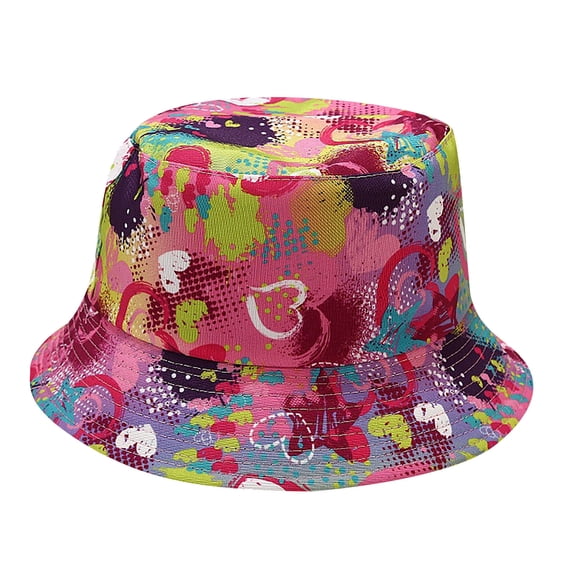 Relanfenk Bucket Sun Hats Women's Fashion Printing Sunshade Fisherman's Hat Basin Hat Outdoor Hat