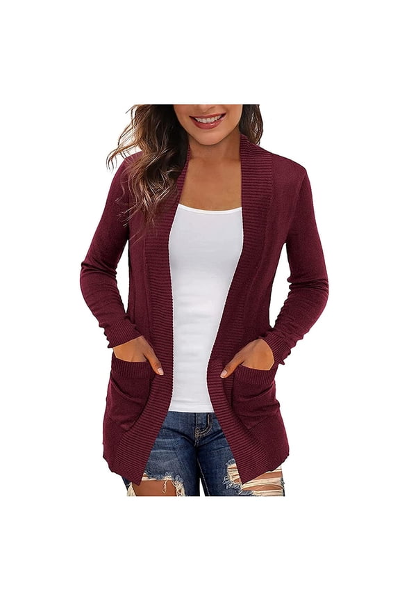 Women's Cardigans With Pockets Casual Lightweight Open Front Cardigan Sweaters