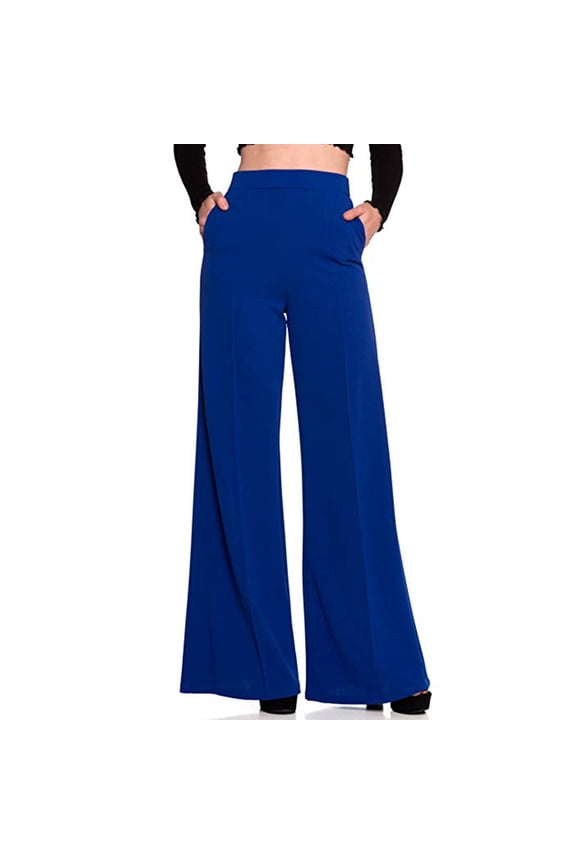 Relanfenk Women's Casual Pants Women's High Waist Fashion Solid Loose Wide Long Trousers Flowing Palazzo Pants