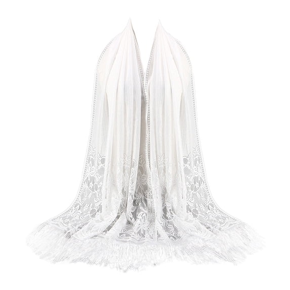 Relanfenk Women's Fashion Fringed Printed Cotton Parisian Shawl Soft Beach Towel Scarf
