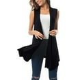 thumbnail image 1 of Relanfenk Women's Sleeveless Draped Open Front Cardigan Vest Asymmetric Hem Women Blouse Women's Jackets & Coats, 1 of 7
