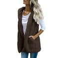 thumbnail image 1 of Relanfenk Womens Vest Winter Warm Hoodie Outwear Casual Coat Sherpa Jacket, 1 of 7