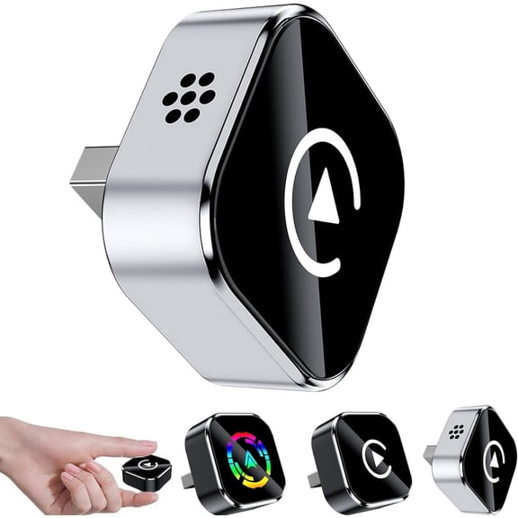 Wireless Carplay Adapter for iPhone/Android, Mini Wireless CarPlay & Android Auto Adapter, Plug & Play 2-in-1 Adapters with 2.4/5GHz WiFi and Bluetooth 5.0