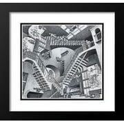 Relativity 20x23 Framed and Double Matted Art Print by M.C. Escher