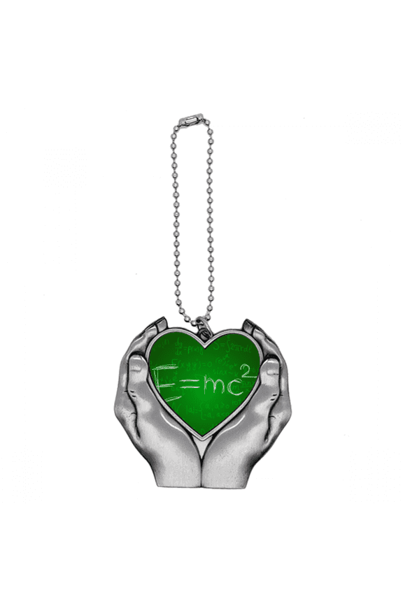 Relativity Physical Science Formula Calculus Car Keychain Heart Pendant Ornament Charm