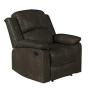 Relax A Lounger Dorian Recliner in Dark Brown Faux Leather Upholstery