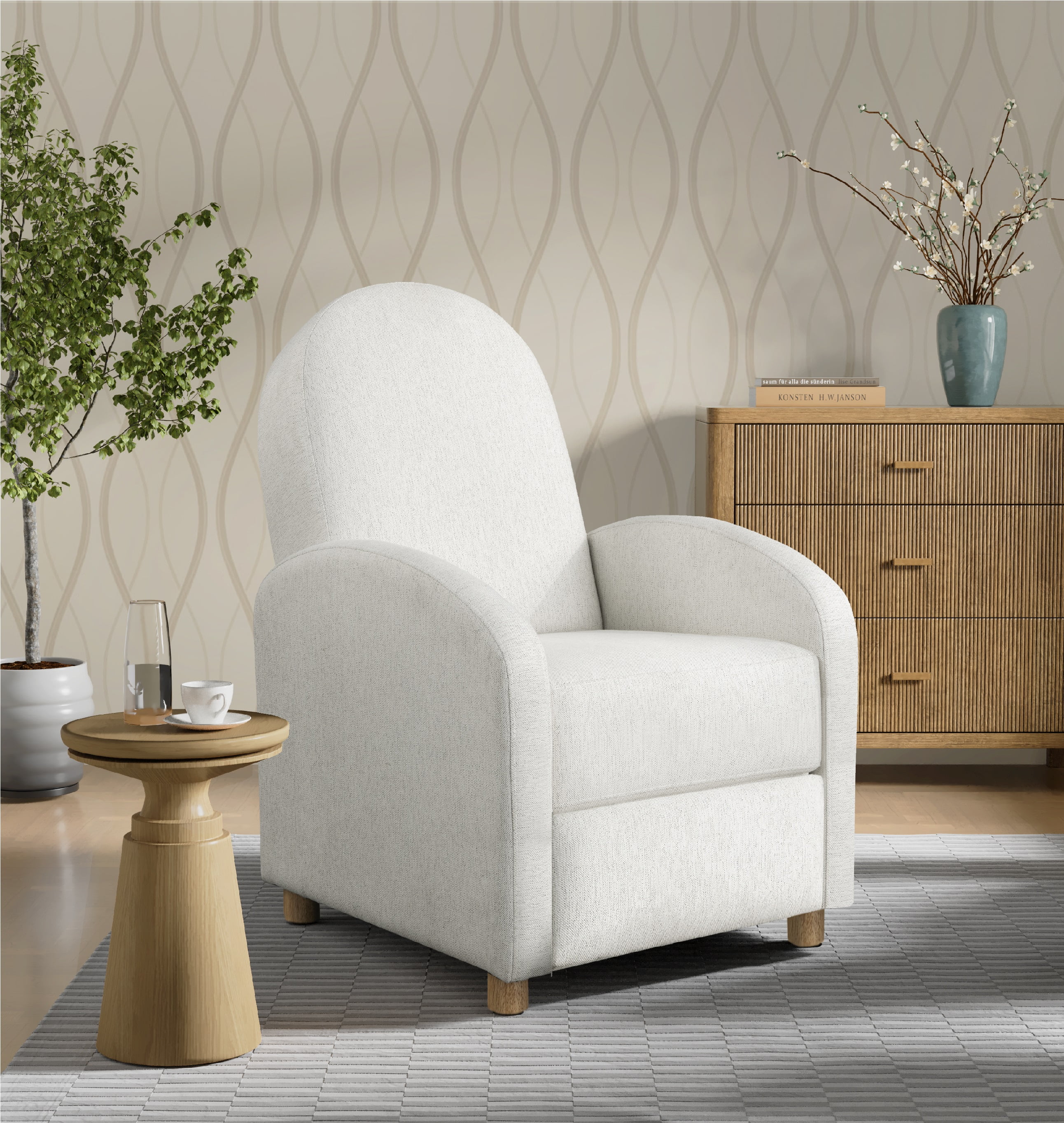 Relax-A-Lounger Lansing Modern Pushback Recliner, Cream Fabric
