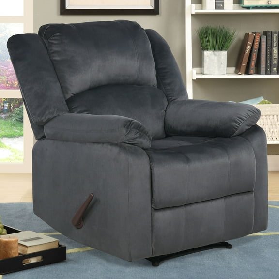 Relax-A-Lounger London Microfiber Manual Recliner, Steel Grey