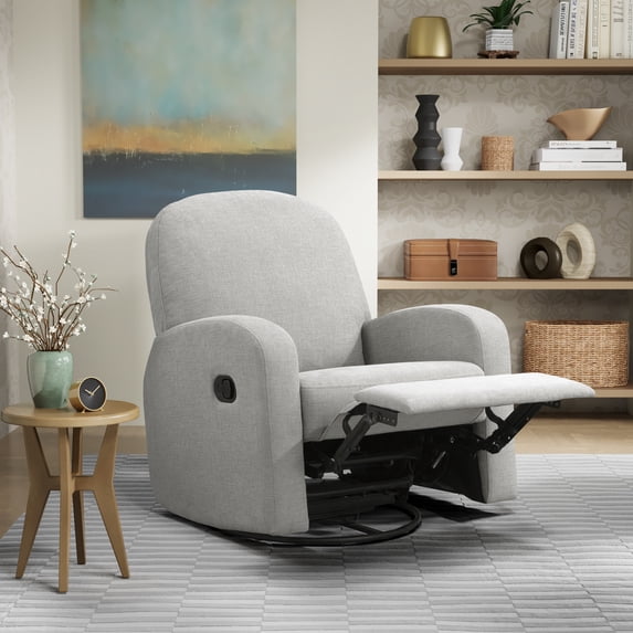 Relax-A-Lounger Pearson Modern Swivel Recliner, Light Gray Fabric