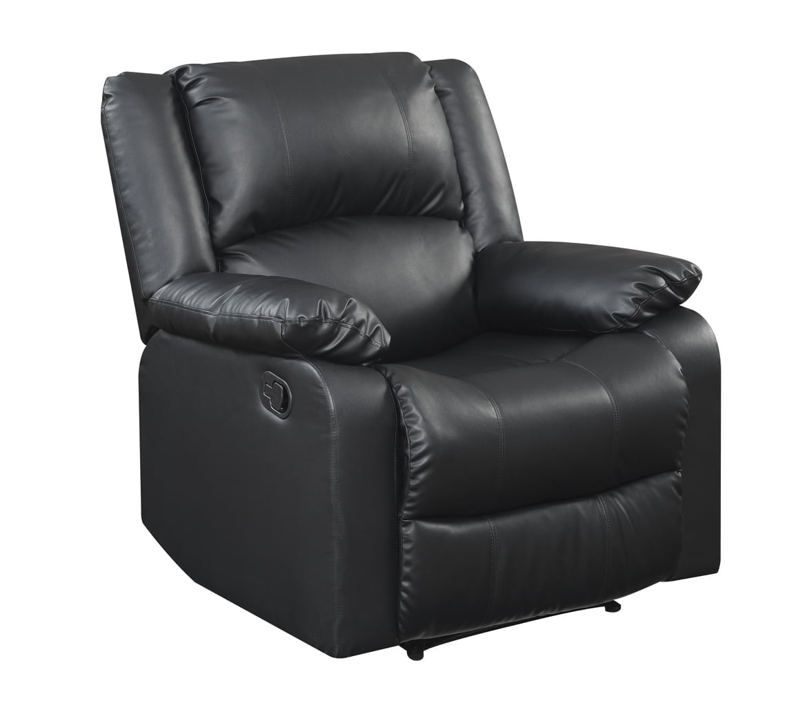 Relax-A-Lounger Warren Faux Leather Manual Recliner, Black