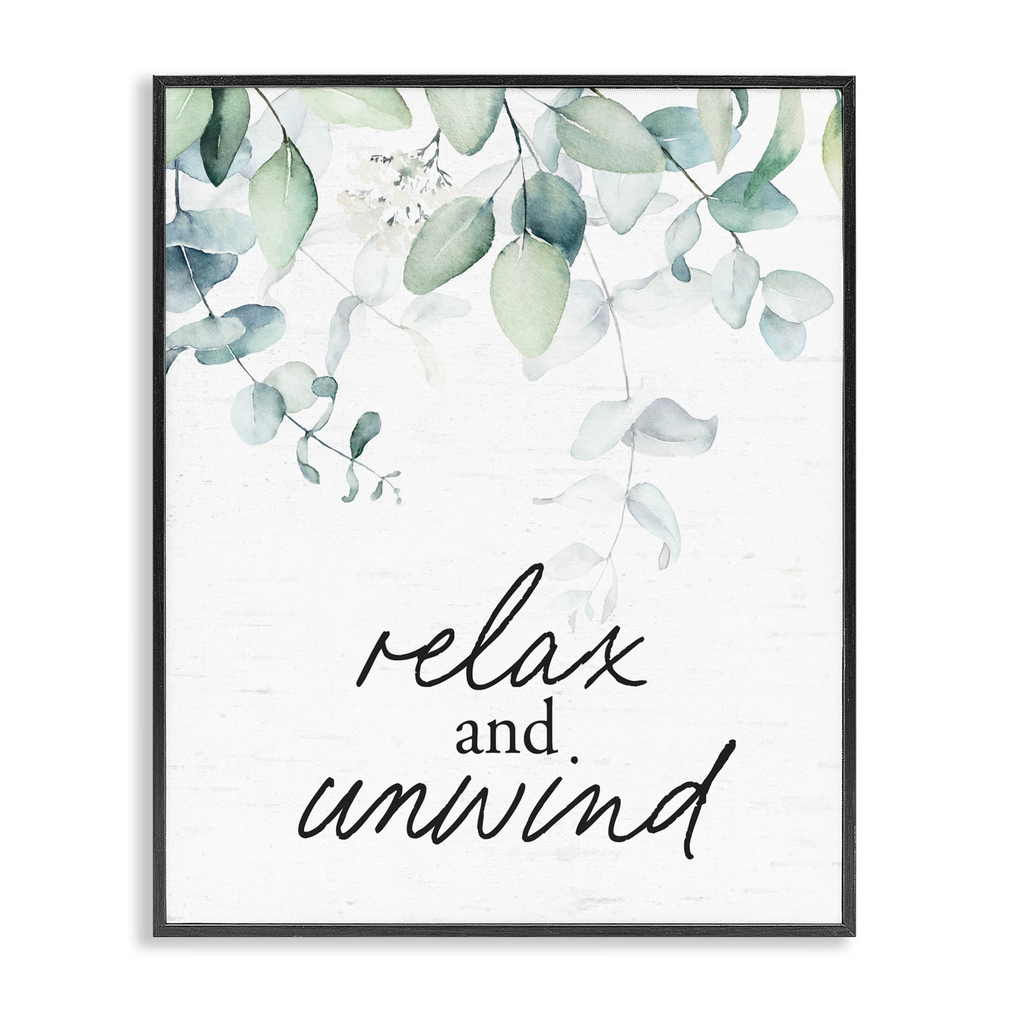 Relax And Unwind Herb Leaves Black Framed Giclee Art, design by Lettered and Lined
