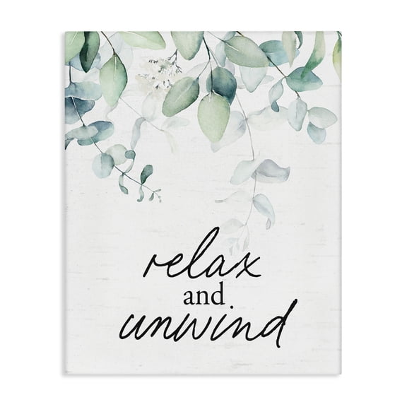Relax And Unwind Herb Leaves Canvas Wall Art, design by Lettered and Lined