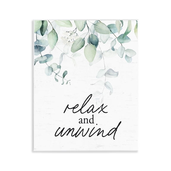 Relax And Unwind Herb Leaves Wall Plaque Art, design by Lettered and Lined