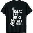 thumbnail image 1 of Relax Bass Player Shirt Bass Guitar Graphic Funny Men Shirts Short Sleeve Tops Casual Summer Tee Black Medium, 1 of 4