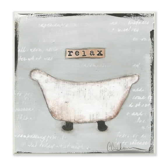 Relax Bathtub Pastels Bath Wall Plaque Art